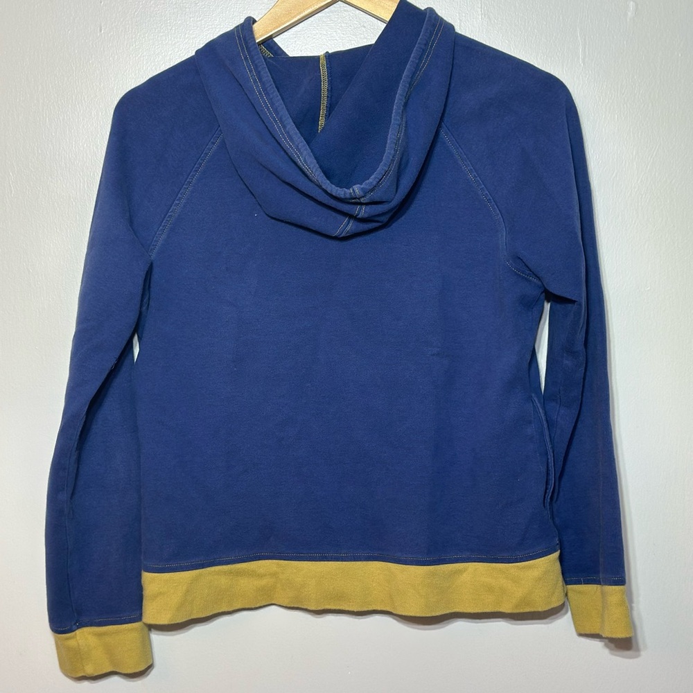 Willi Smith Vintage 90s Navy Hoodie with Yellow Trim women’s Medium #y2k - Picture 2 of 5